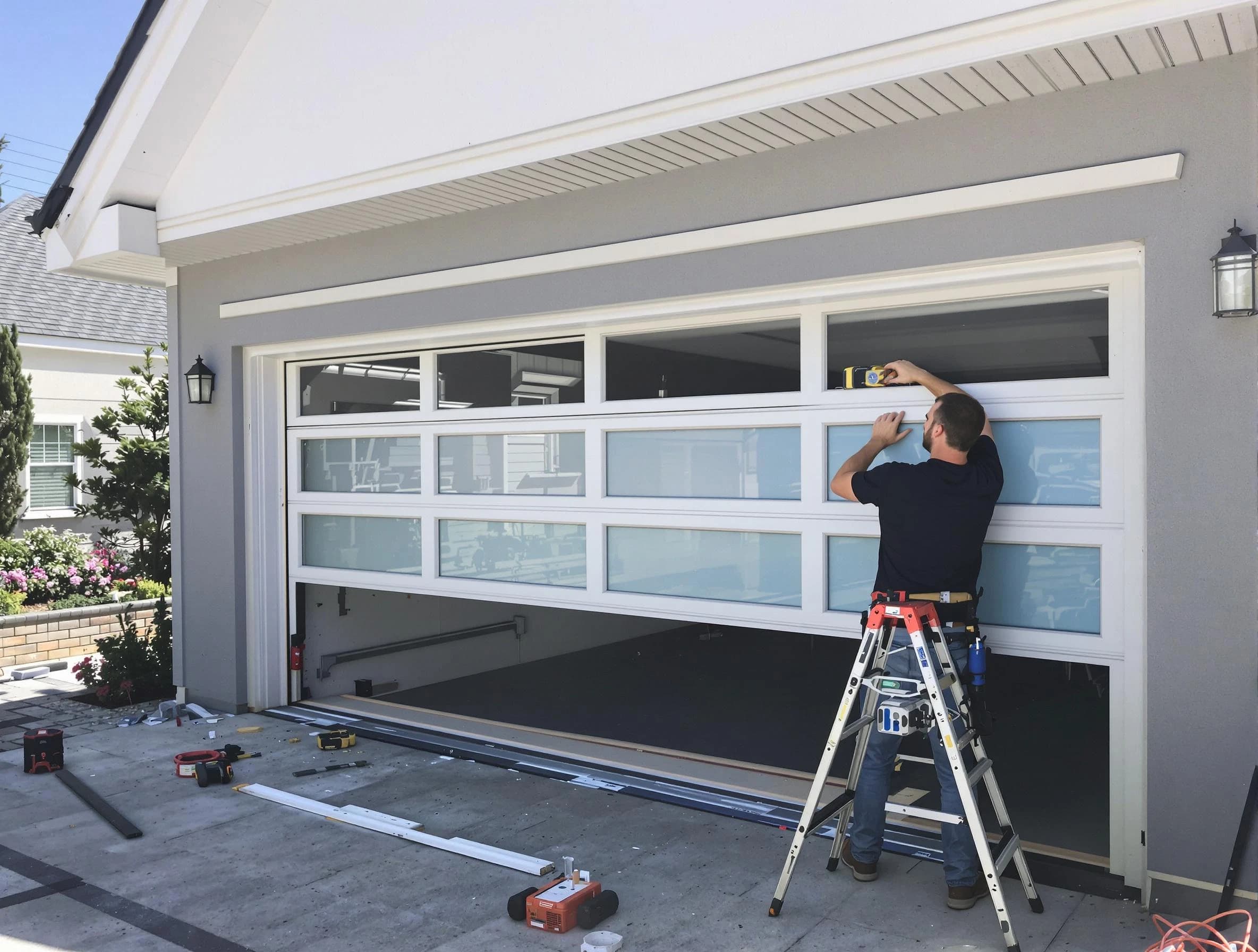 Forest Hills Garage Door Repair team performing garage door replacement in Forest Hills