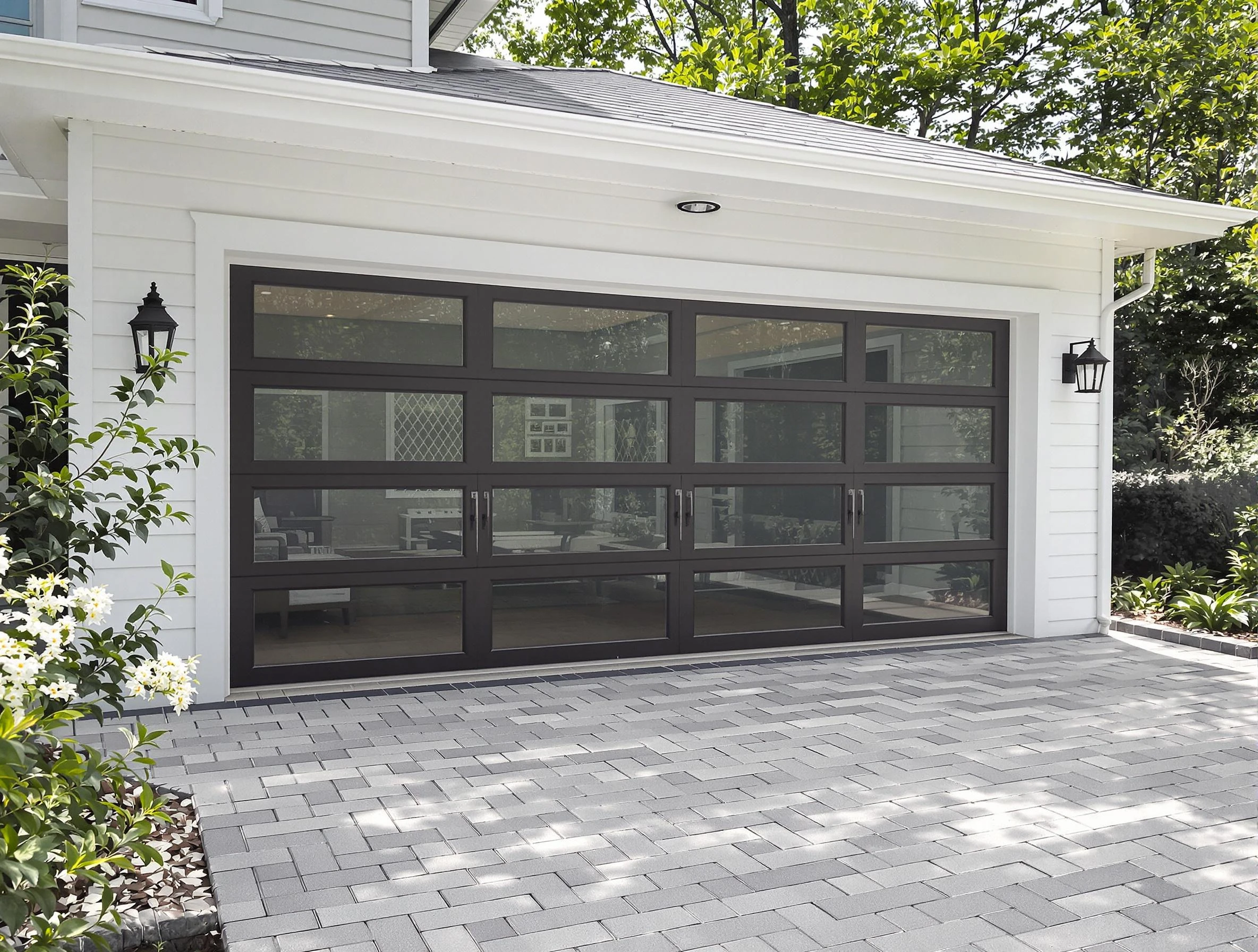 Forest Hills Garage Door Repair design specialist presenting custom garage door options to Forest Hills homeowner