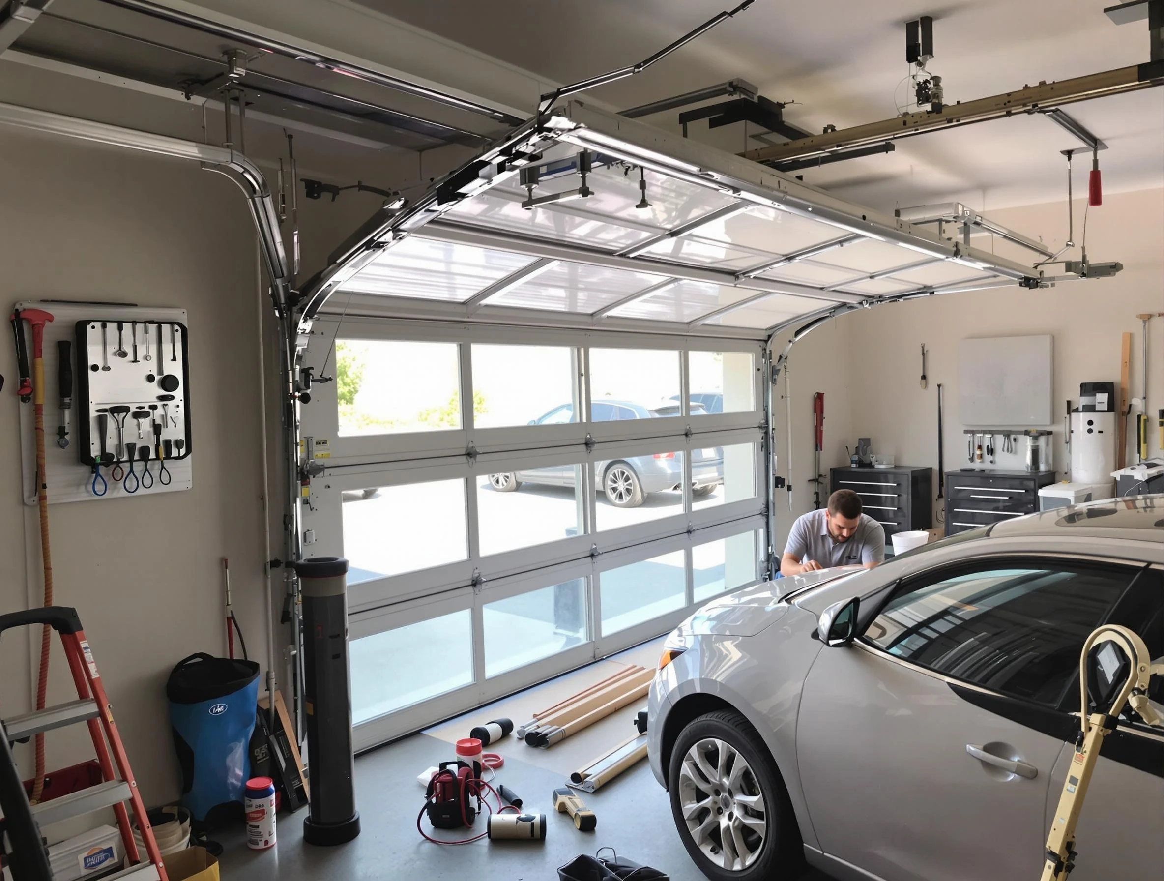 Garage door noise reduction service by Forest Hills Garage Door Repair in Forest Hills